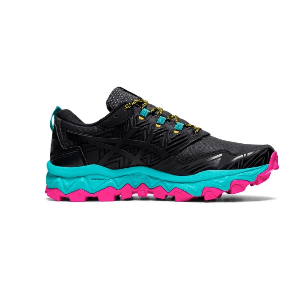 Zapatillas Asics Gel Fuji Trabuco 8 Blanco Negro Amarillo OI20 Mujer