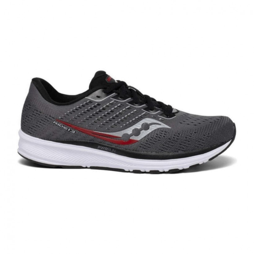 Chaussures Saucony Ride 13 Gris Foncé Rouge AW20