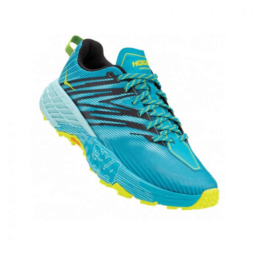 Hoka One One Speedgoat 4 Shoes Turquoise Blue Yellow AW20 Woman