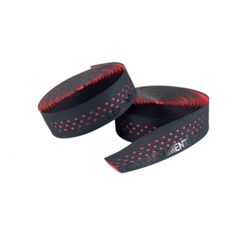 Cinta de manillar Deda Presa Perforada Negro Rojo