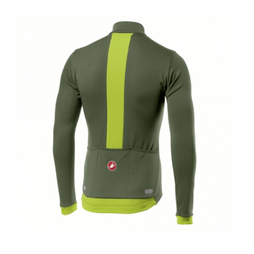 Castelli Fondo FZ Long Sleeve Army Green Yellow Jersey