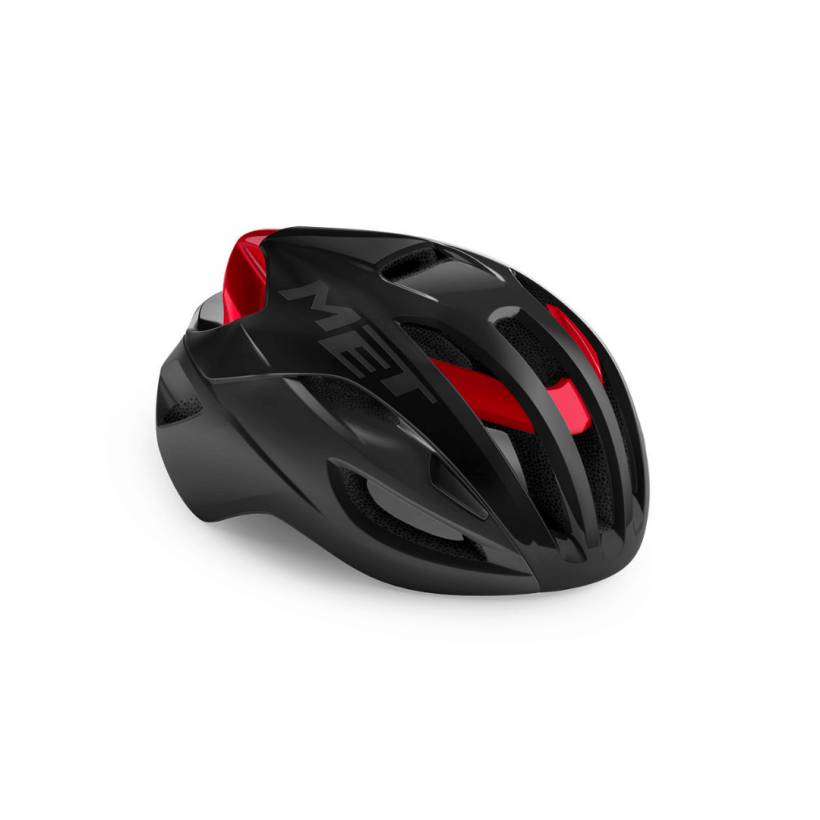 Capacete Met Rivale Preto Fosco Brilhante Vermelho