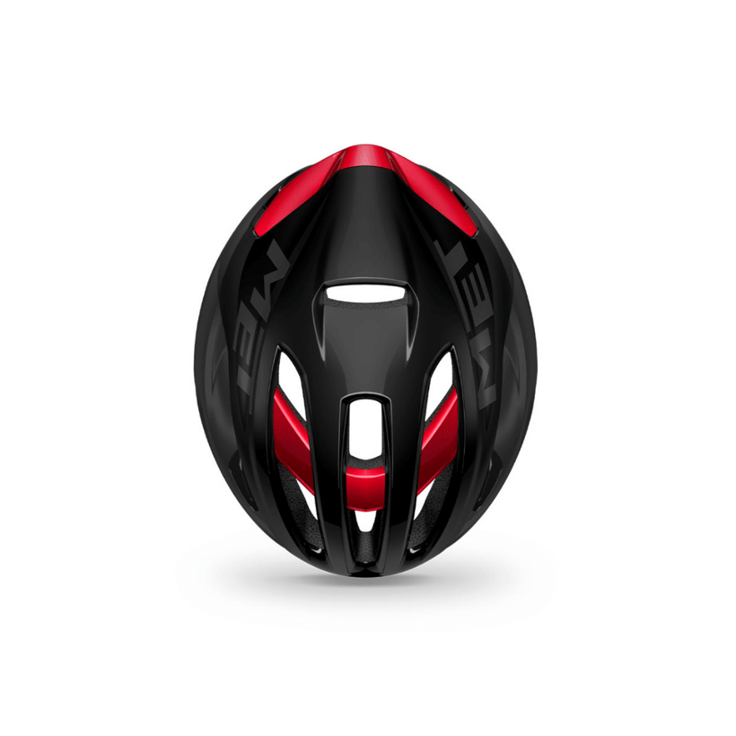 Casco Met Rivale Negro Brillo Rojo Mate