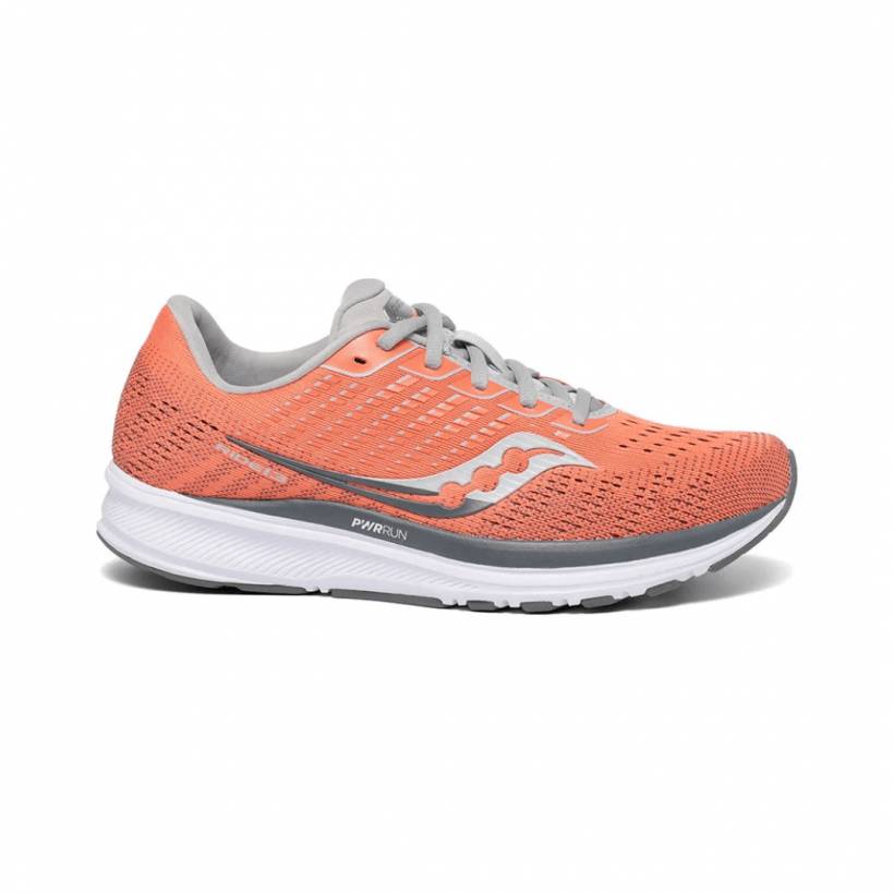 Saucony Ride 13 orange graue Damenschuhe