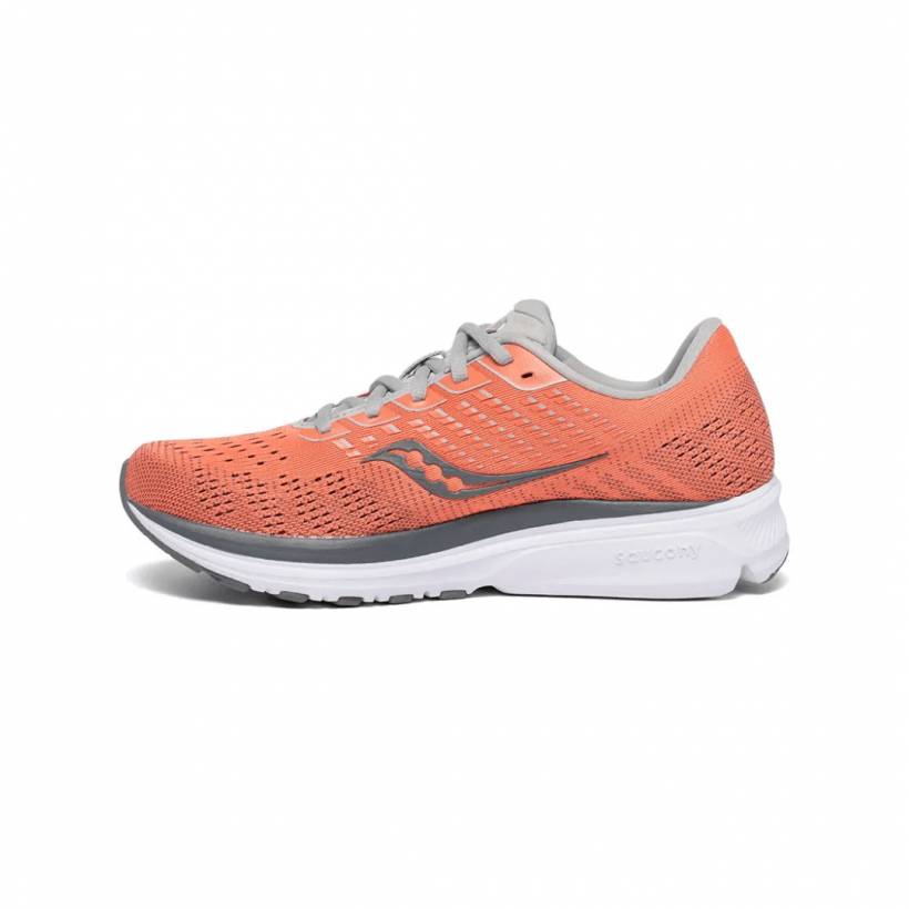 Chaussures Femme Saucony Ride 13 Orange Gris