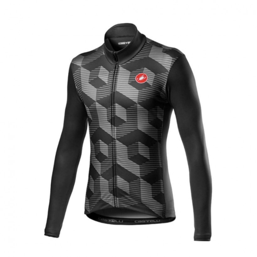 Castelli Cubi Langarmtrikot Grau Schwarz