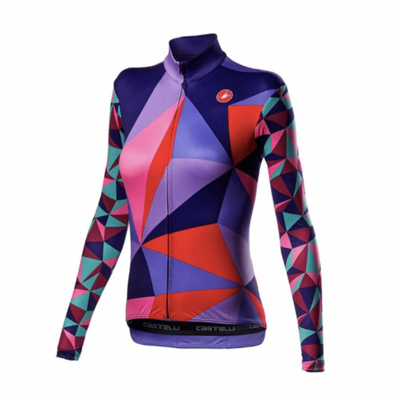 Maillot Castelli Triangolo manga larga lila multicolor mujer