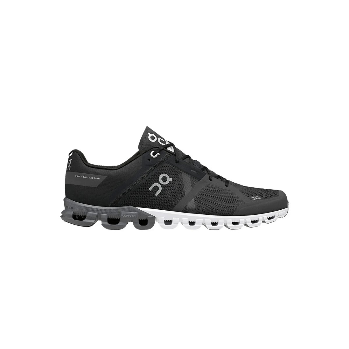 On Cloudflow Black Gray Man Shoes