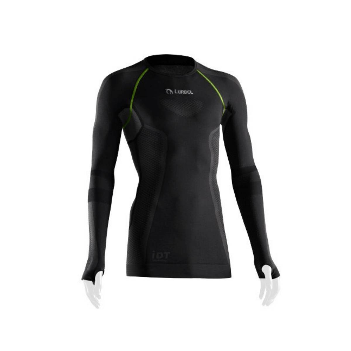 Lurbel Cristallo long sleeve base layer Black pistachio green, Size S