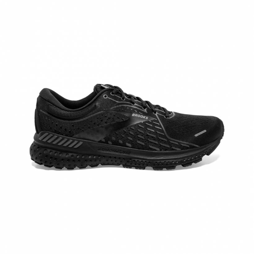 Sapatos masculinos negros Brooks Adrenaline GTS 21