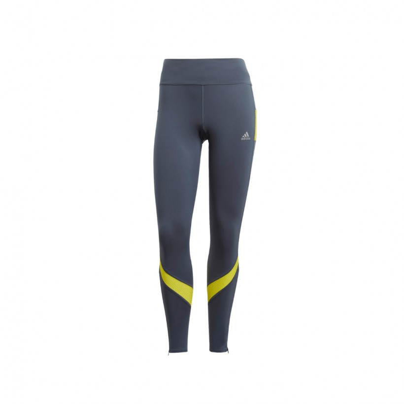 Adidas Own the Run TGT Legacy Blue / Acid Yellow Women's Tights