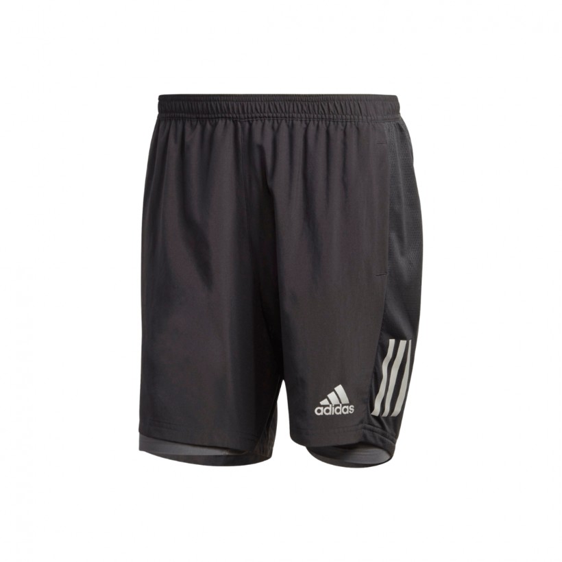 Adidas besitzt die Run Two-in-One Shorts Schwarz Grau