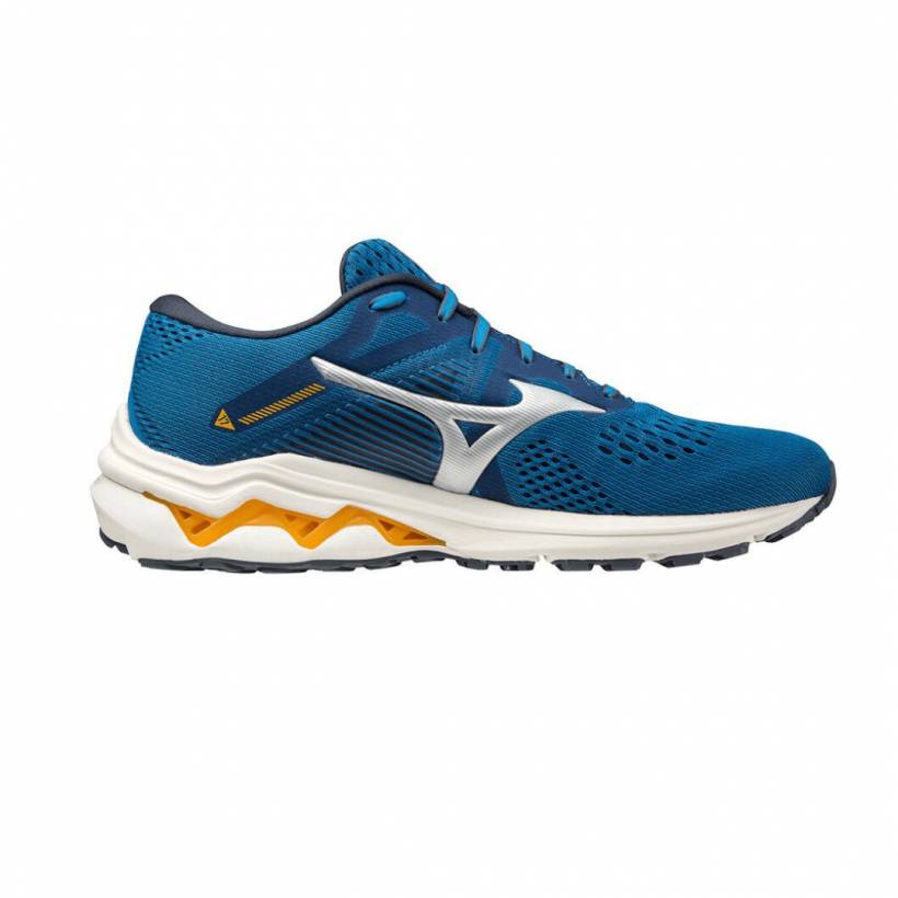 Mizuno Wave Inspire 17 Niebieskie Żółte Białe Trampki SS21