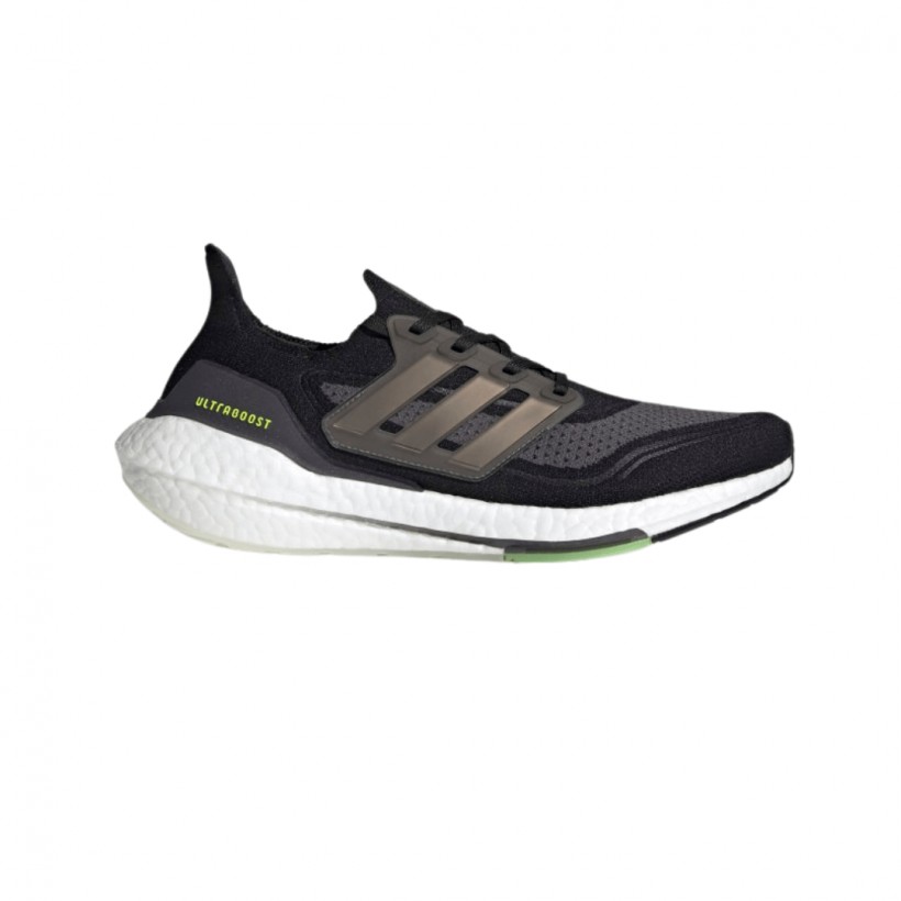 Adidas Ultra Boost 21 Running Shoes Black White Yellow Fluor SS21