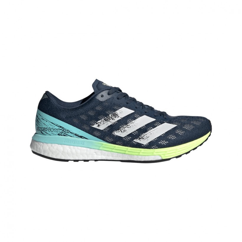 Adidas Adizero Boston 9 Dark Blue Yellow SS21 Women's Running Shoes