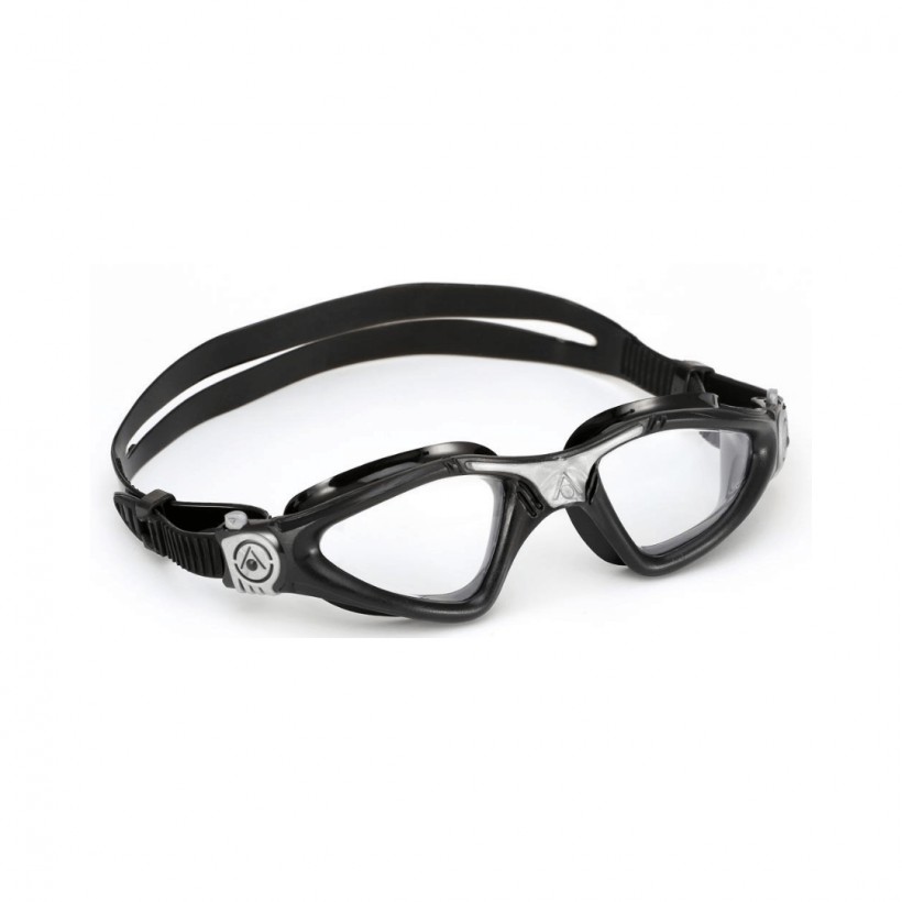 Aqua Sphere Kayenne Swimming Goggles Black Silver Clear lens