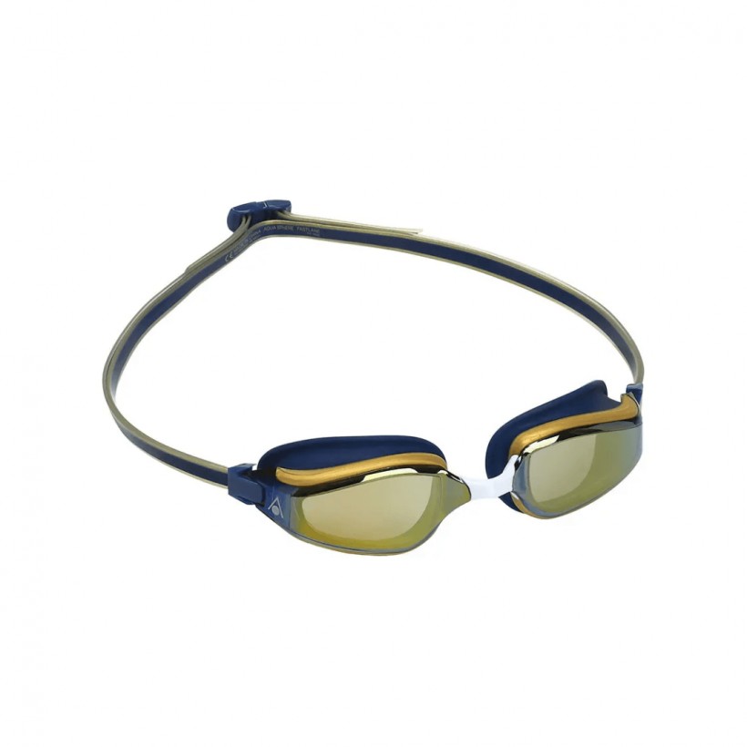 Gafas de natación Aqua Sphere Fastlane Azul Dorado Lentes Espejadas