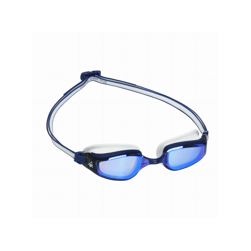 Aqua Sphere Fastlane White Blue Mirrored Lens Swimming Goggles