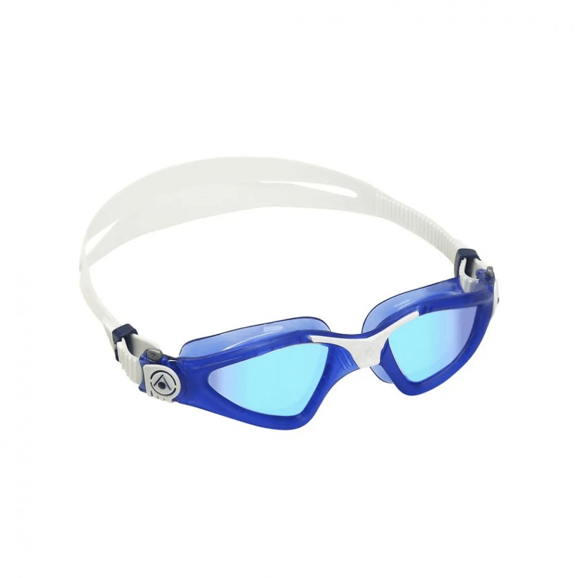 Aqua Sphere Kayenne Swimming Goggles White Blue Mirrored Lenses