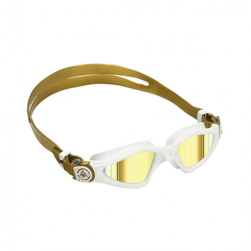 Aqua Sphere Kayenne Small Swimming Goggles White Gold with Gold Mirror Lenses