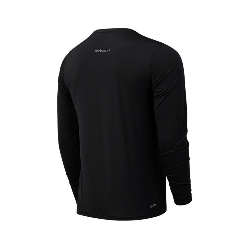 Camiseta preta de manga comprida New Balance Accelerate