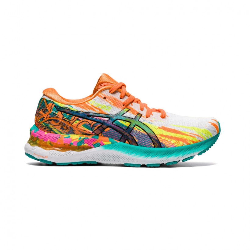 Asics Gel Nimbus 23 Orange White Blue SS21 Women's Running Shoes