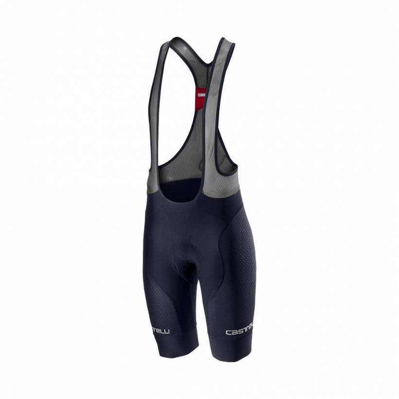 Castelli Free Aero Race 4 (TEAM) AZ SAVIL Calções Babete Azul Cinzento