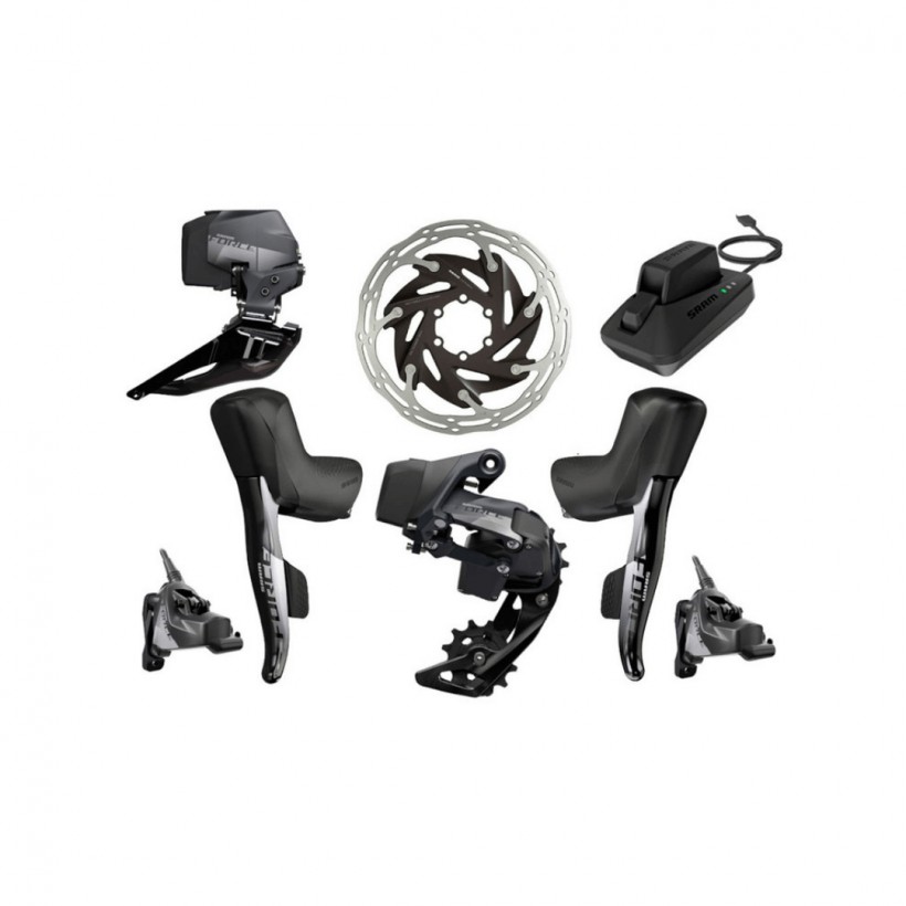 Conjunto de grupo de câmbio de marchas SRAM Force eTap AXS HRD FM 2x12