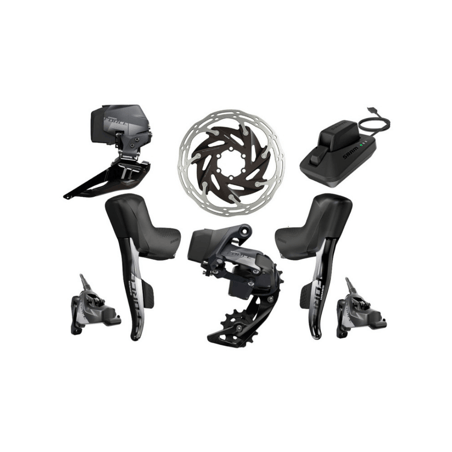 Conjunto de grupo de mudanças SRAM Force eTap AXS HRD FM 2x12 velocidades