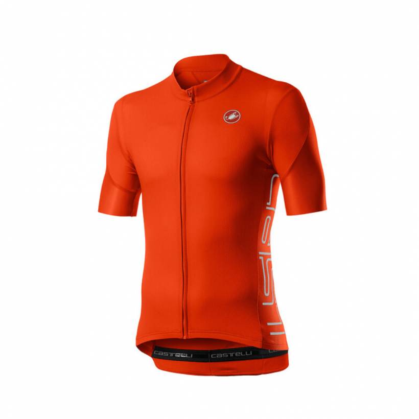 Castelli Entrata V Short Sleeve Red Jersey