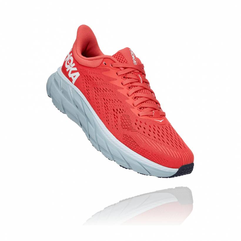 Buty damskie Hoka One One Clifton 7 biało-czerwone SS21