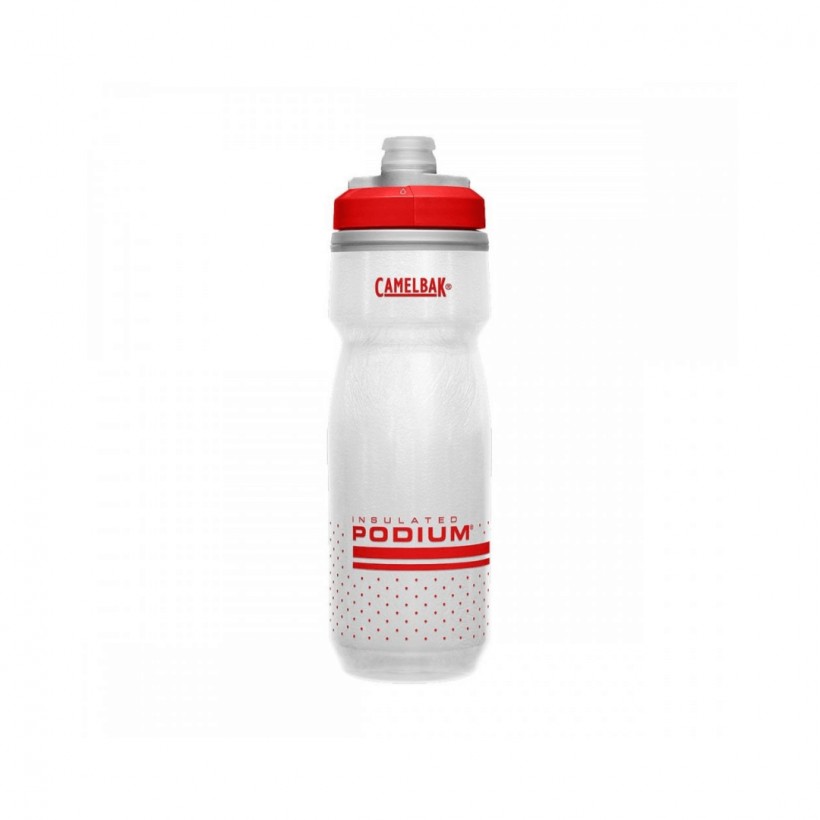 Bidón Camelbak Podium Chill 0,6L Blanco Rojo