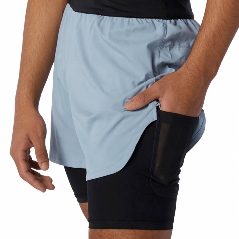 Short court New Balance Q Speed Fuel 2 en 1 5 pouces