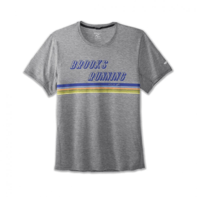 Brooks Distance Graphic Short Sleeve T-Shirt Gray