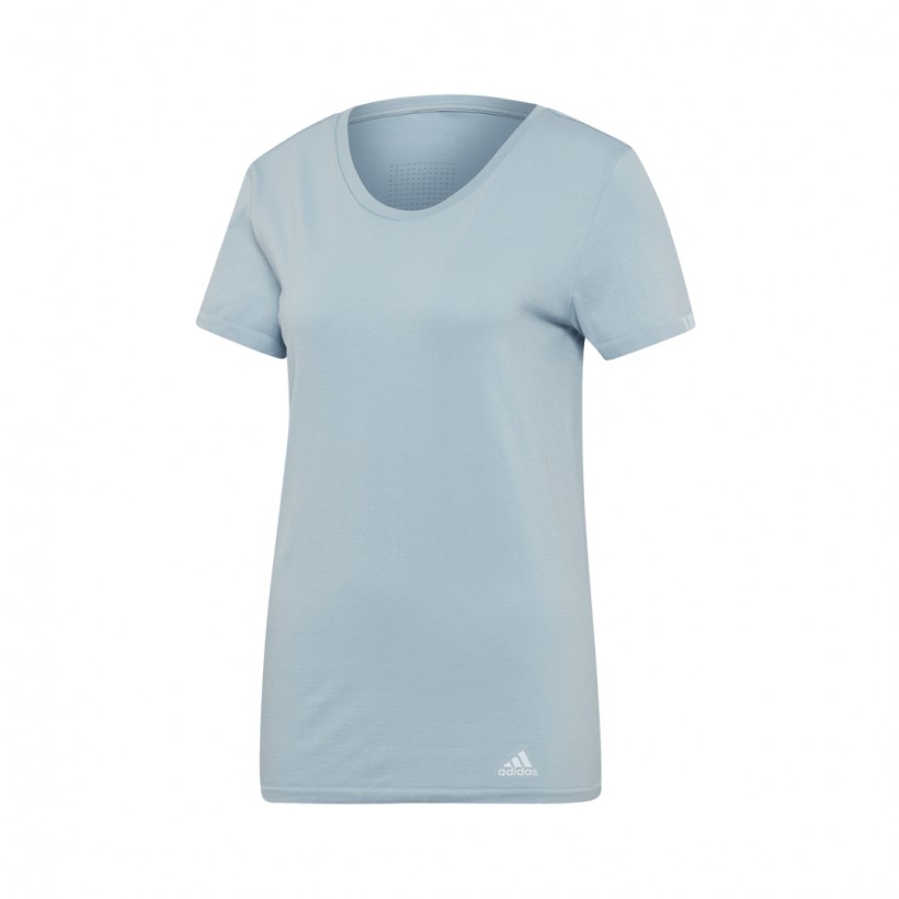 Adidas TEE W t-shirt running Femme Bleu-Gris SS19