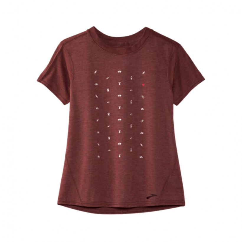 Brooks Distance Graphic T-Shirt Short Sleeve Brown Woman