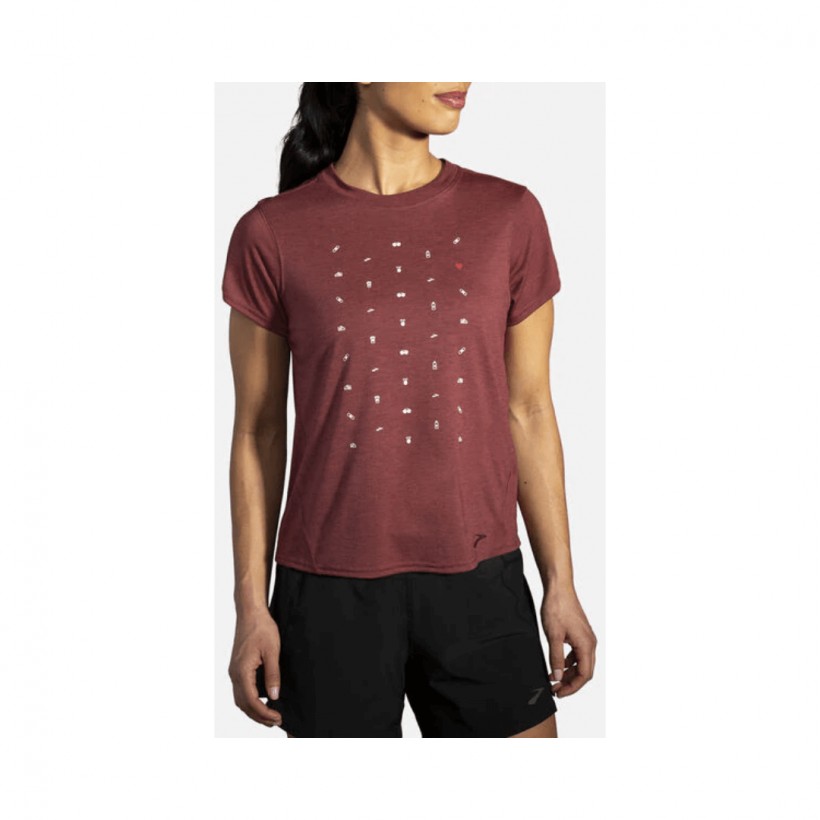 Maglietta da donna Brooks Distance Graphic Marrone