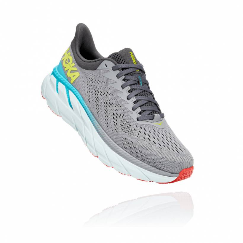 Hoka One One Clifton 7 Wide Grigio Blu Verde SS21 Scarpe