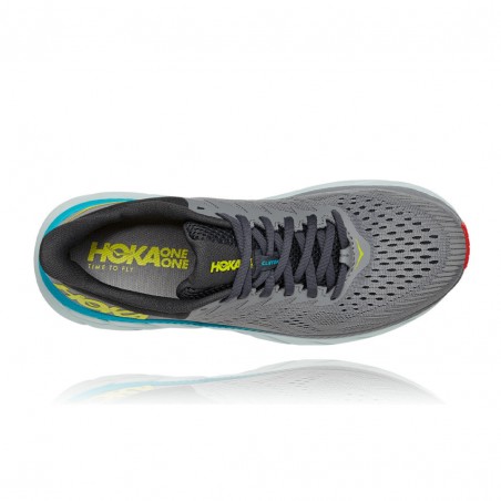 Hoka One One Clifton 7 Wide Shoes Gray Blue Green SS21