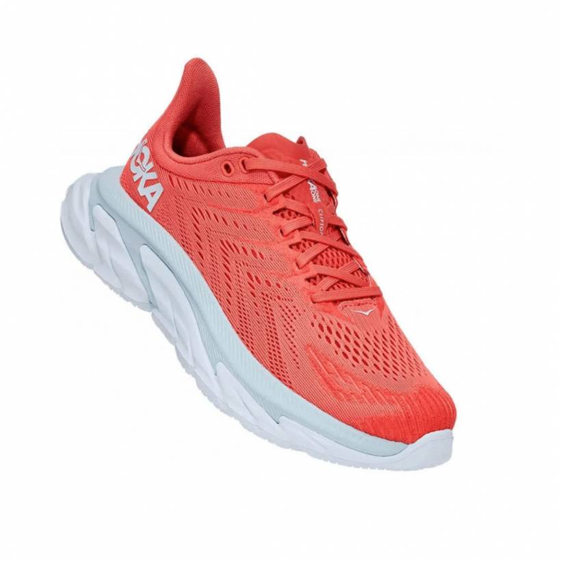 Scarpe da donna Hoka One One Clifton Edge rosse bianche SS21