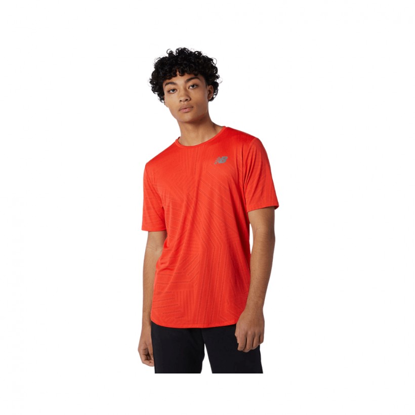 New Balance Q Speed Fuel Short Sleeve Orange T-Shirt