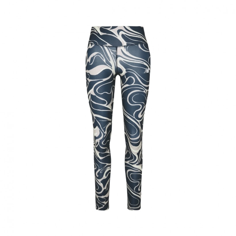 New Balance Printed Impact Run Tights Navy Blue Gray Women