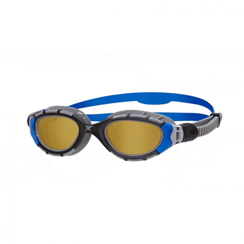 Zoggs Predator Flex Polarized Ultra Fit Swimming Goggles Gray Blue