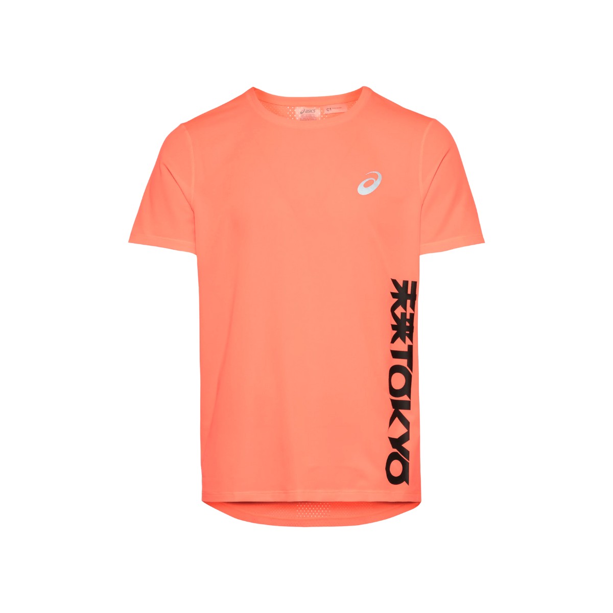 Camiseta Asics Future Tokyo Manga Corta Naranja Negro, Talla XS