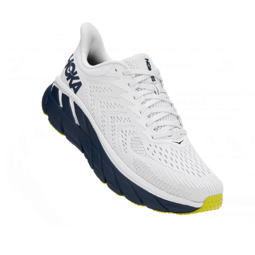 Zapatillas Hoka One One Clifton 7 Blanco Negro Amarillo SS21