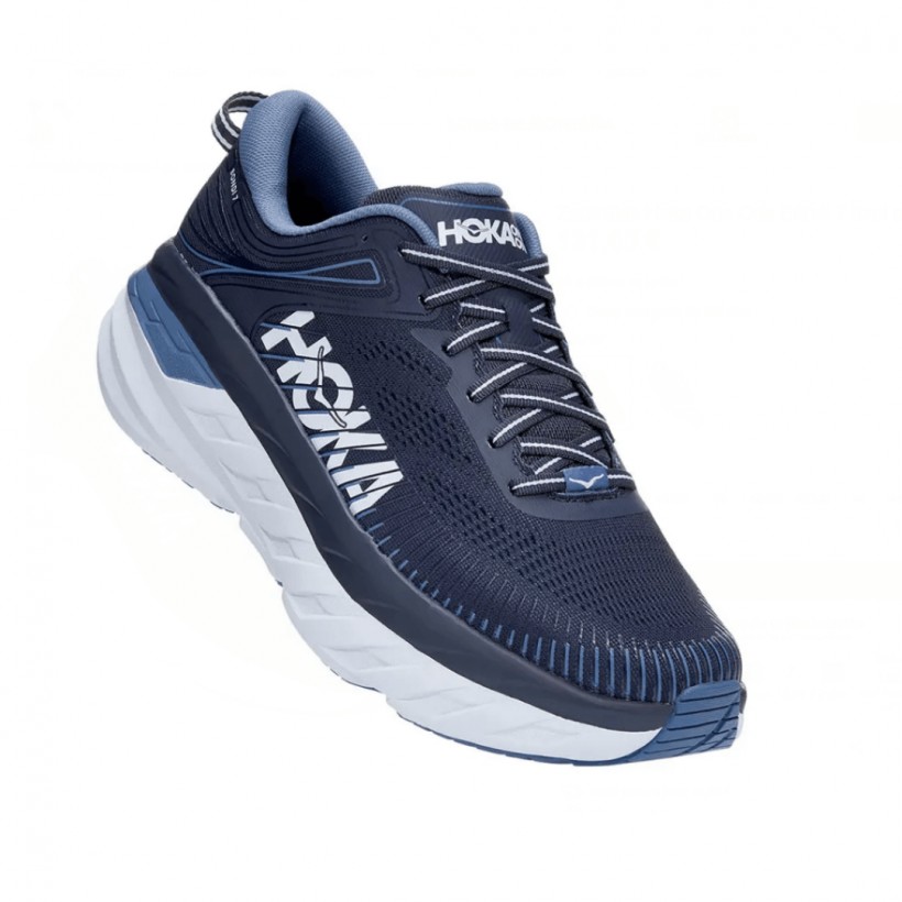 Hoka One One Bondi 7 Chaussures Bleu Foncé Blanc SS21