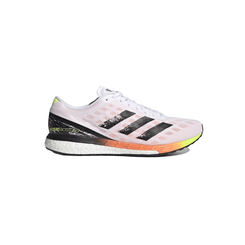 Adidas Adizero Boston 9 Running Shoes White Black Orange SS21