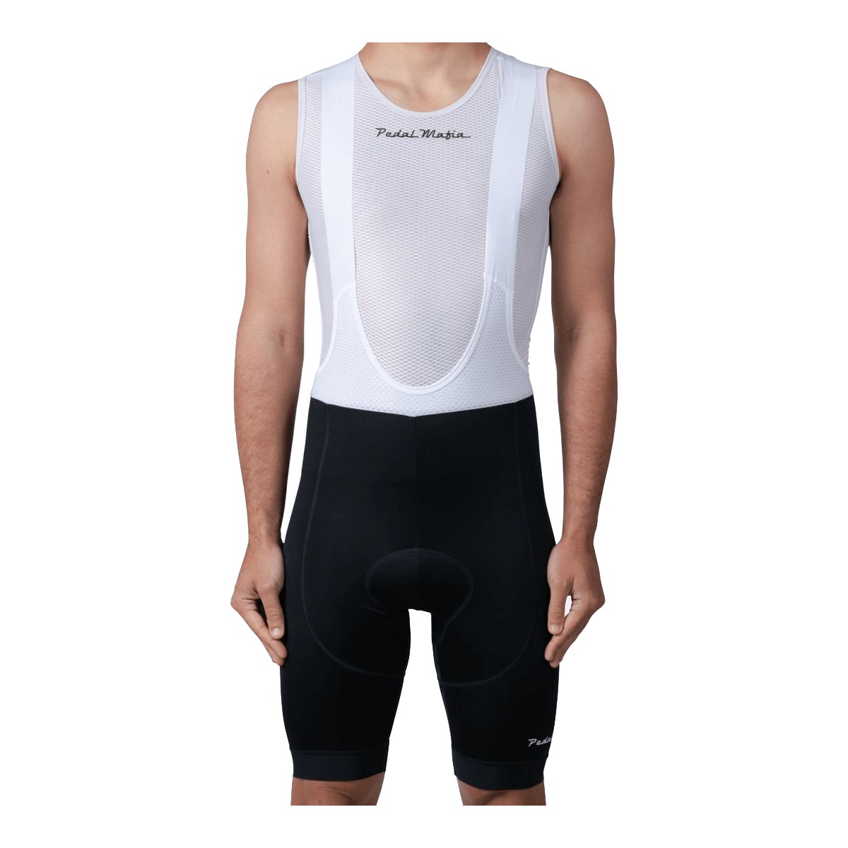 Mafia Tech Black White Pedal Bib Shorts, Size S