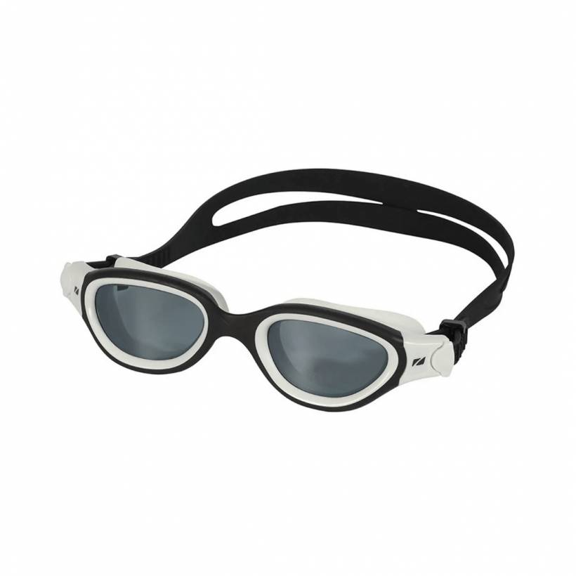 Occhialini da nuoto Zone3 Venator-X neri bianchi con lenti trasparenti nere