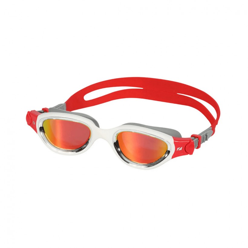 Zone3 Venator-X Swimming Goggles Gray White with Red Mirrored Lenses